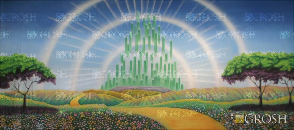 Emerald City with Yellow Brick Road Backdrop - s3032 - Grosh Backdrops