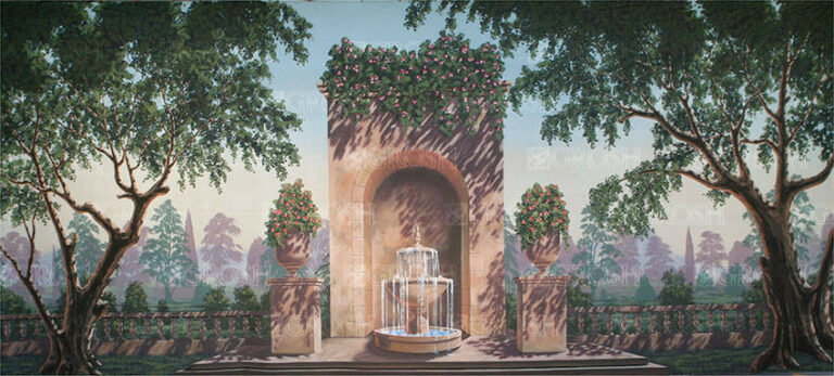 Garden with Fountain backdrop S2659