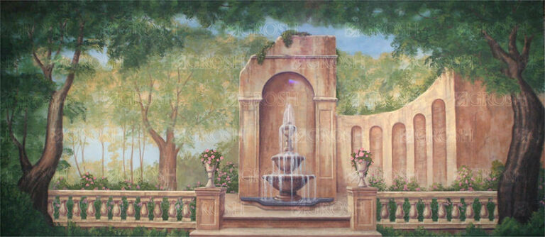 Garden with Fountain backdrop S3367