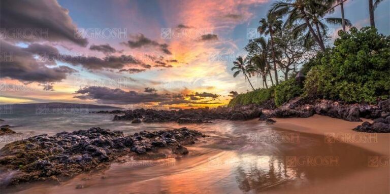 Hawaii Beach at Sunset backdrop S3442