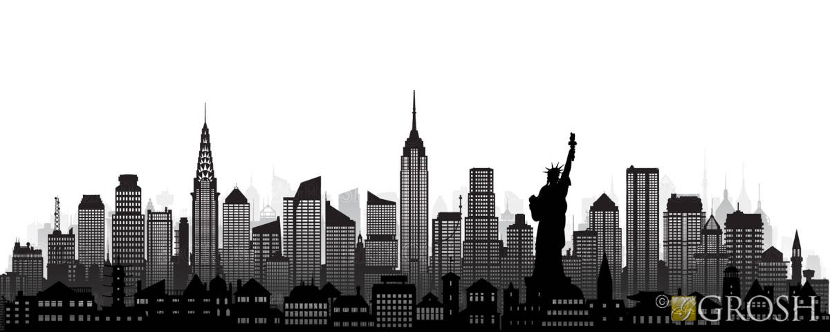 Black and White New York Skyline Pop-Up Drop* Backdrop - POP0033 ...