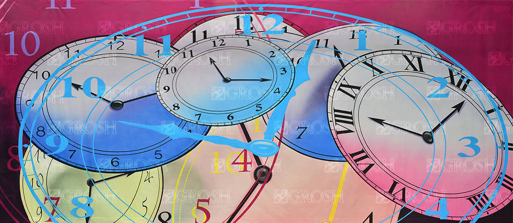 Resize Colorful Clocks Montage backdrop ES8194