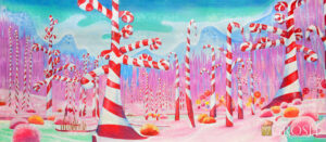 Candy Cane Forest Backdrop