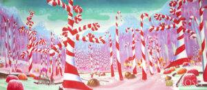 Candy Cane Forest Backdrop