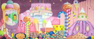Candyland Village Backdrop