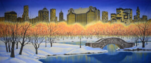 Snowy Central Park Backdrop