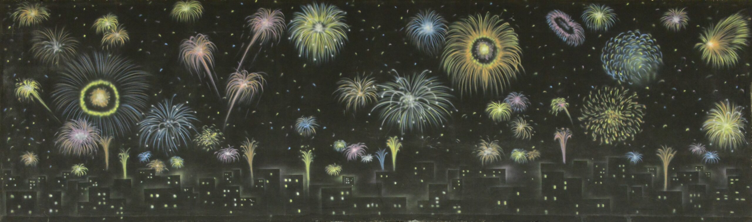 City Fireworks Backdrop