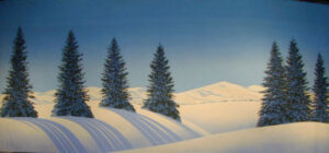 Day Snow Pine Landscape Backdrop
