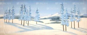 Frosty Pine Snow Landscape Backdrop