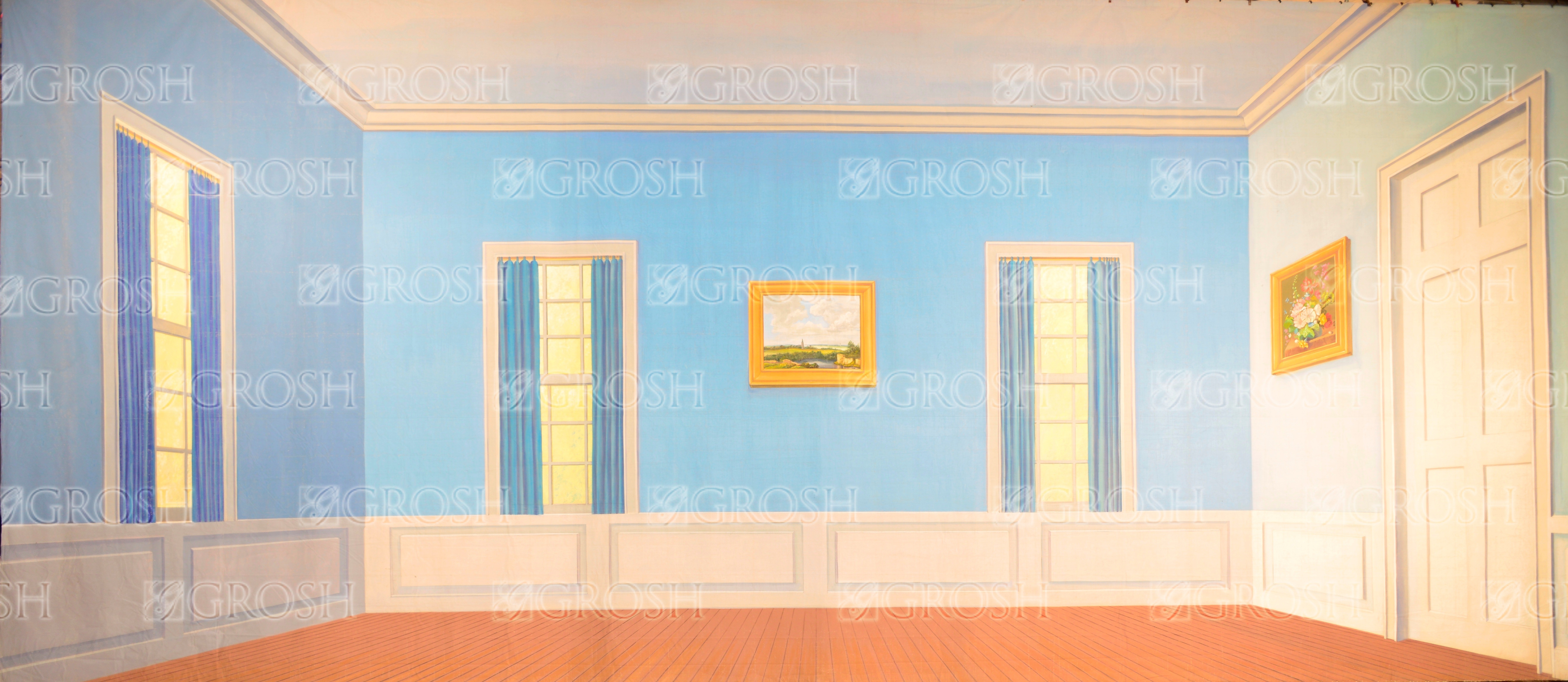 Blue Room Interior Backdrop