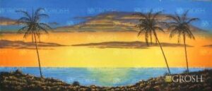 Sunset Tropical Beach Backdrop