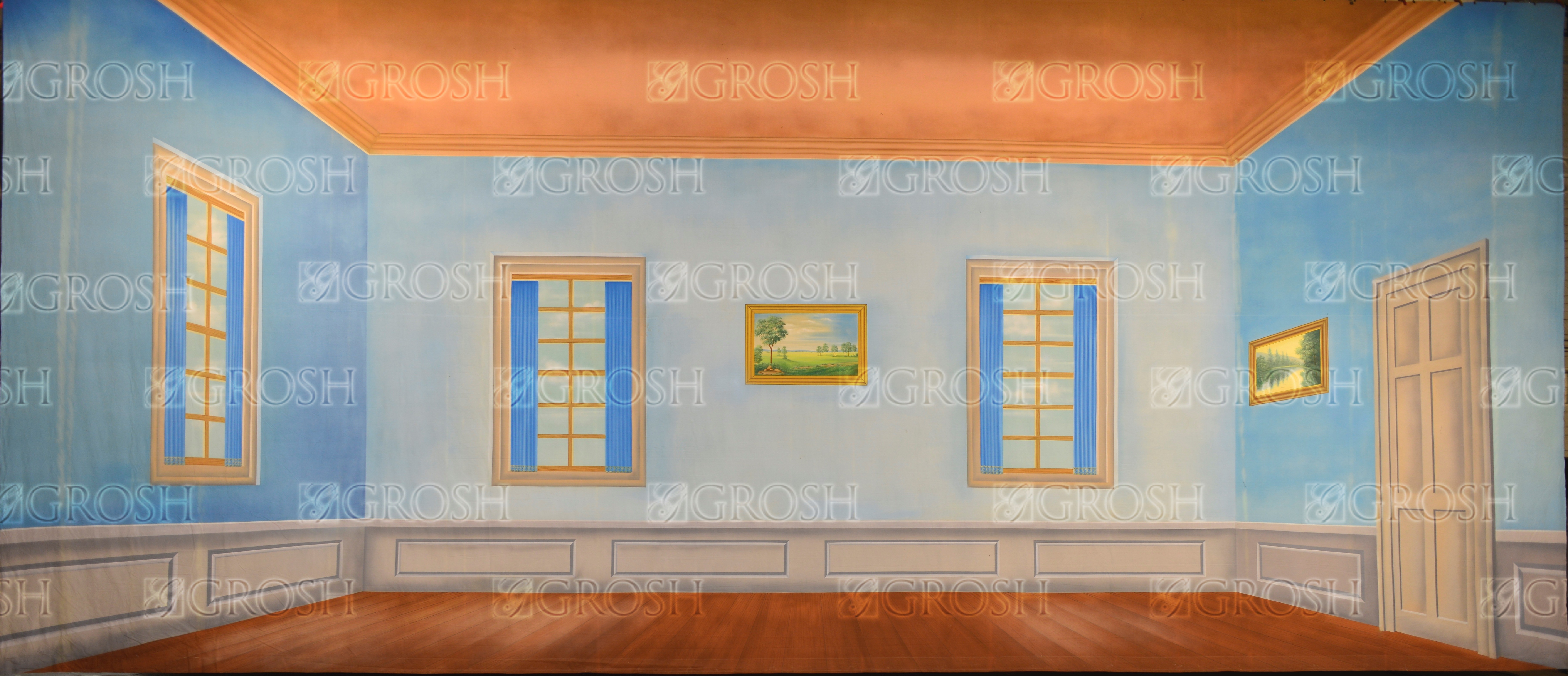 Blue Room Interior Backdrop