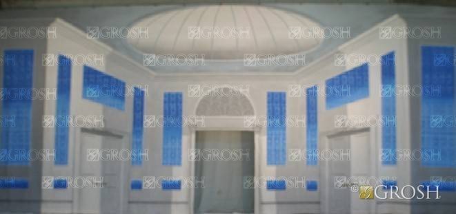 Blue Interior Room with Cut Doors