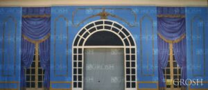 Blue Victorian Parlor Cut Door Backdrop