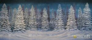 Night Snow Forest Backdrop