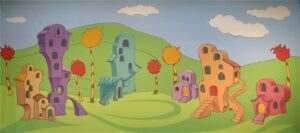 Truffula Seussical Village Backdrop