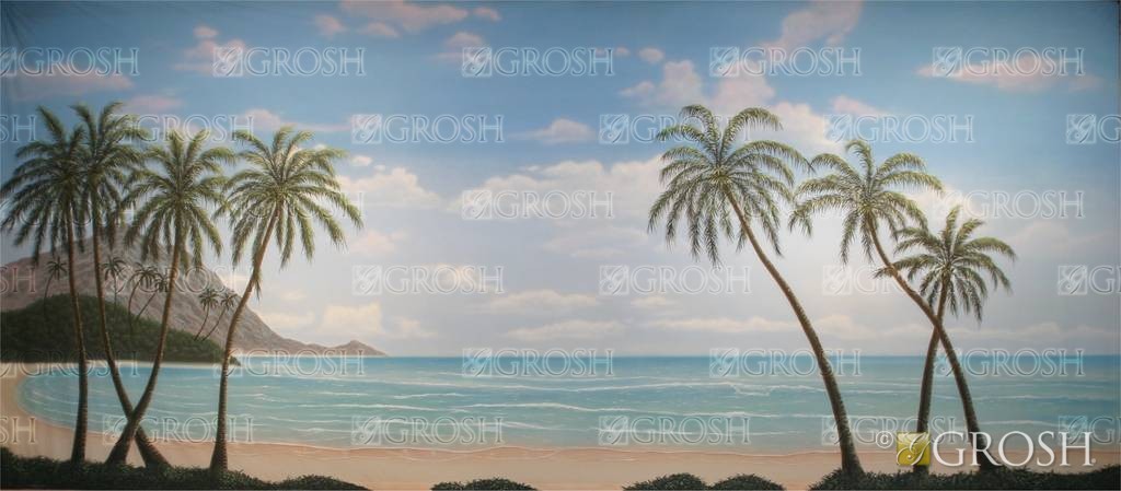Tropical Beach Cove Backdrop