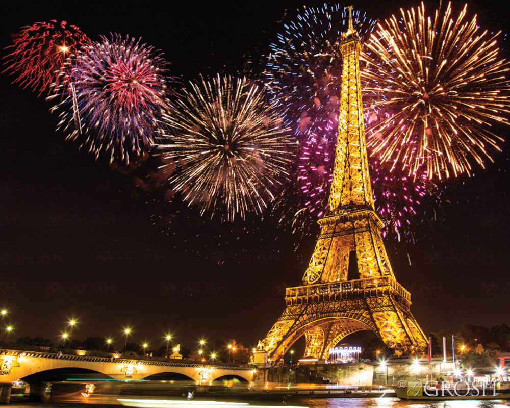 Eiffel Tower with Fireworks Pop-Up Drop