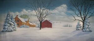Winter Farm Landscape Backdrop