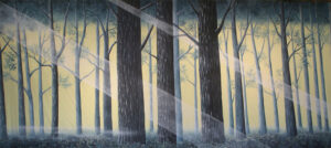 Sunlit Fern Forest Backdrop