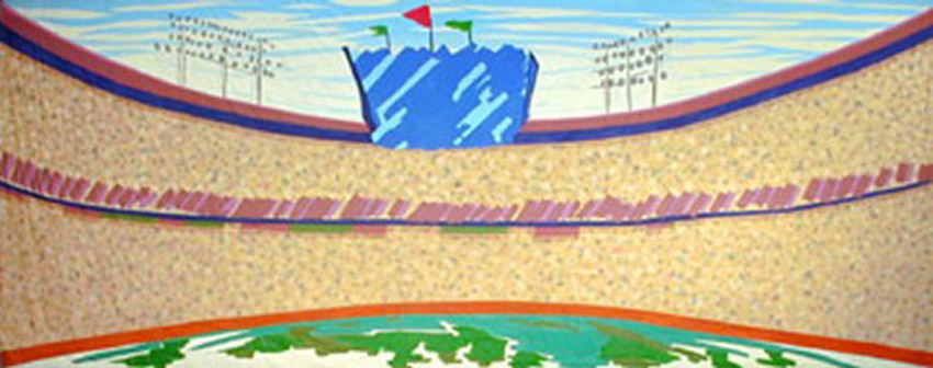 Stylized Football Stadium Backdrop
