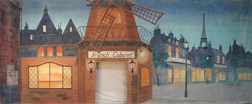 French Cabaret with Cut Opening Backdrop