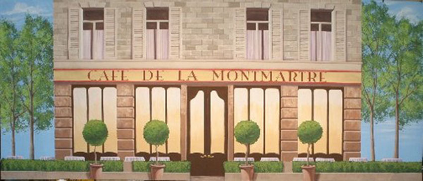 French Cafe De La Montmartre Backdrop