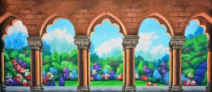Colorful Garden Arches Backdrop