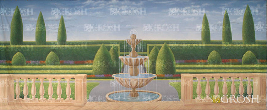 Estate Garden Fountain Backdrop