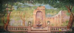 Timeless Garden Fountain Backdrop