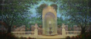 Palatial Garden Fountain Backdrop