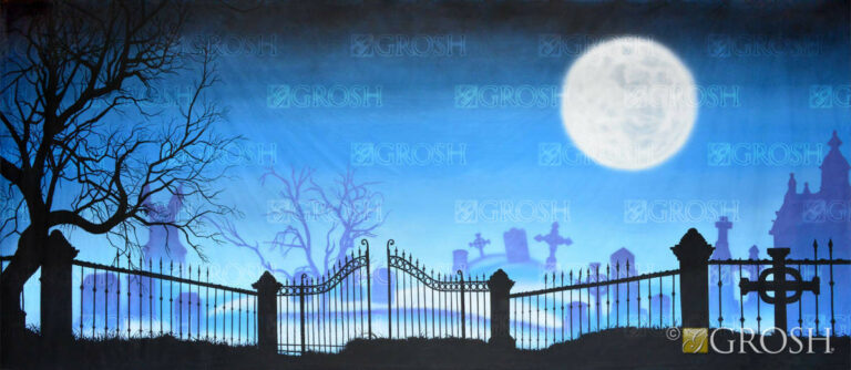 Graveyard with Full Moon backdrop S3526 1