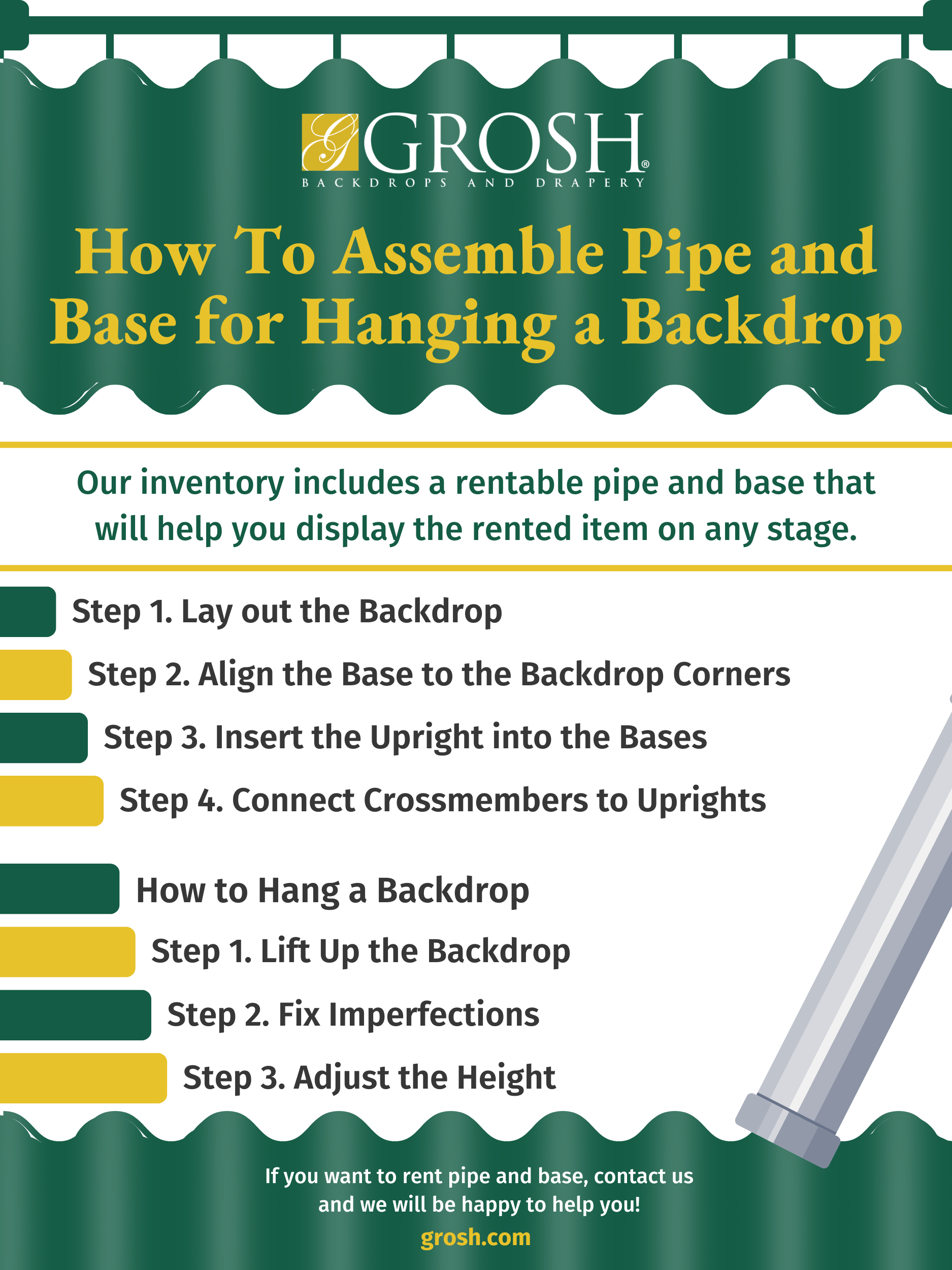 How To Assemble Pipe and Base for Hanging a Backdrop 2