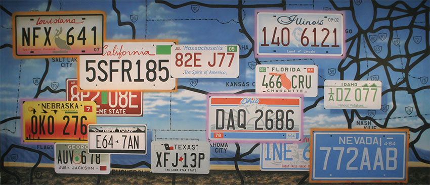 License Plate Montage Backdrop