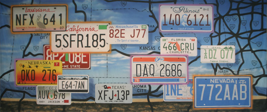 License Plate Montage Backdrop