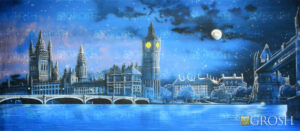 Moonlit London Skyline Backdrop