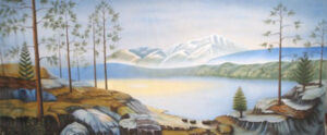 Mountain and Lake Landscape Backdrop
