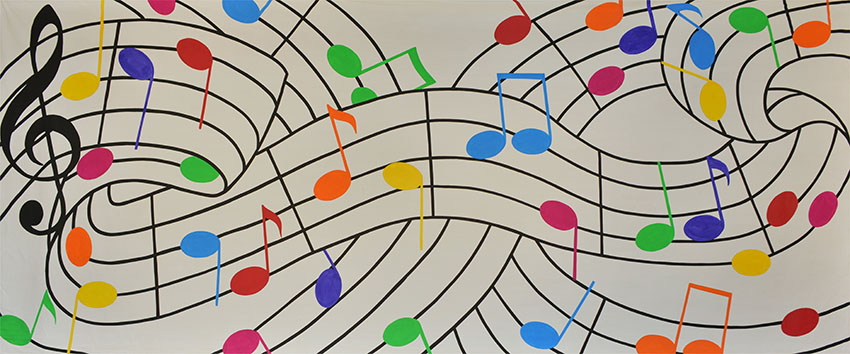 Colorful Musical Notes Backdrop