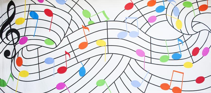 Colorful Musical Notes Backdrop