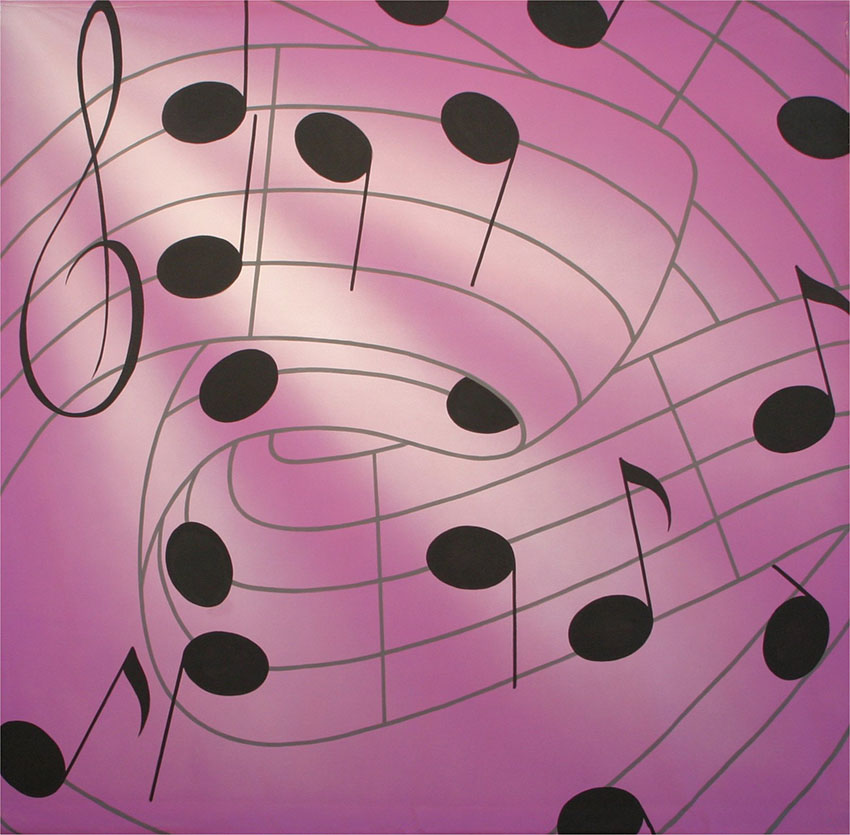 Pink Musical Notes Backdrop