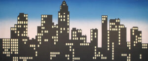 New York Skyline Silhouettee Backdrop