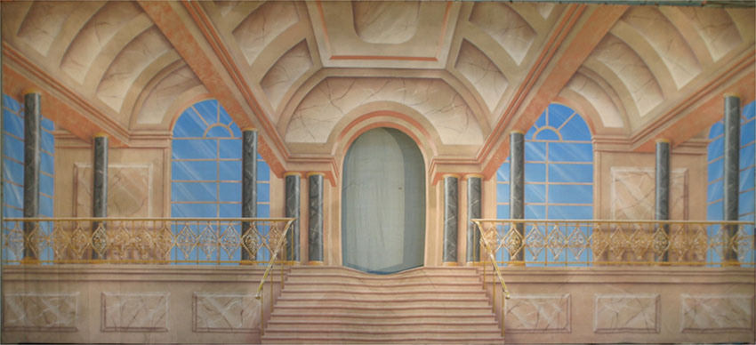 Palace Interior with Cut Door Opening Backdrop