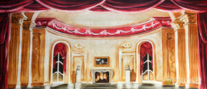 Opulent Red Parlor Interior Backdrop