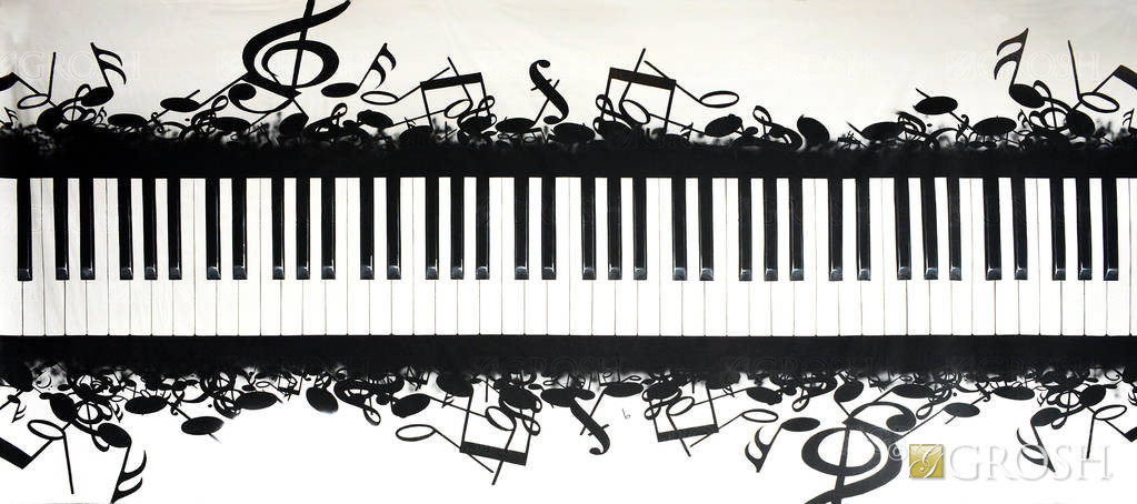Musical Piano Notes Backdrop