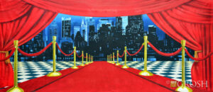 Red Carpet Cityscape Backdrop