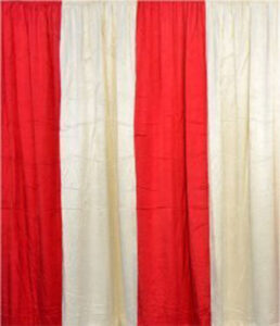 Red and White Vertical Striped Satin Backdrop