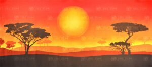 African Sun Landscape Backdrop