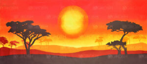 African Sun Landscape Backdrop