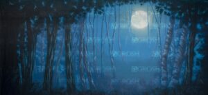 Blue Night Forest Backdrop