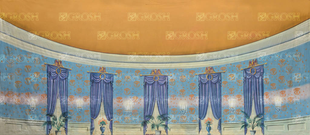 Large Blue Parlor Interior Backdrop